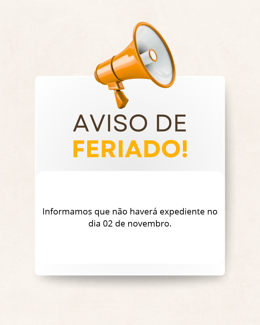 COMUNICADO DE FERIADO